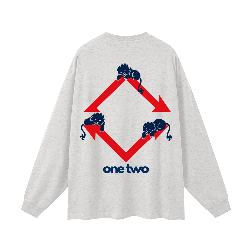 3 Sleepy Lions Oversized Long Sleeve Tee
